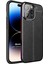 Kılıf iPhone 15 Pro Max İçin Deri Dokulu Silikon Siyah 1
