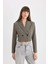 Crop Ceket Yaka Düğmeli Blazer Ceket C6671AX24AU 4