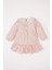 Kız Bebek Bebe Yaka Çiçek Nakışlı Uzun Kollu Twill Elbise D9565A525SP 4