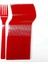 Plastik Kırmızı Renkli Lü x Parti Doğum Günü Çatal - 18 cm . - 25 Adetlik Paket 1