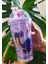 Sevimli Dino Temalı Çift Katman 450 ml Suluk Pipetli Mika Matara Mor 2769 2