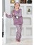 4994 Kız Çocuk Penguenli Polar Uzun Kol Pijama Takımı 4