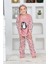 4993 Kız Çocuk Penguenli Polar Uzun Kol Pijama Takımı 3