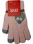 Spteks Kitti 9-12 Yaş Kız Çocuk Garson Açık Pembe Yaprak ve Çiçek Figürlü Kışlık Örme Eldiven 1