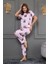 % 100 Bambu Desenli Pijama Takımı Geniş Kalıp 1