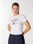 Yuvarlak Yaka Baskılı Beyaz Kadın T-Shirt A0703-1001 3