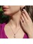 Oval Kesim Tek Taş Model Rose Gold Kaplama 925 Ayar Gümüş Sky Diamond Set 1