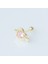 Pembe Zirkon Taşlı Kalp Figürlü Gold Kaplama Tragus 1