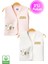 Unisex Bebek Dino Baskılı Organik Pamuklu 3-6-9 Ay 2li Kapitone Bebek Yelek Set 1
