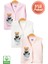 Unisex Bebek Space Ayıcık Baskılı Organik Pamuklu 3-6-9 Ay 3lü Kapitone Bebek Yelek Set 1