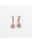 Zirkon Taşlı Kutup Yıldızı Rose Gold Kaplama Gümüş Küpe 3
