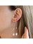 Sallantılı Rose Gold Kaplama Inci Gümüş Küpe 2