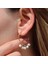 Sıra Incili Rose Gold Kaplama Gümüş Küpe 3