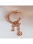 Kalpli Kar Taneli Rose Gold Kaplama Gümüş Charm Küpe 2