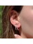 Zirkon Taşlı Rose Gold Kaplama Gümüş Halka Küpe 1