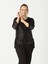 Kadın Siyah Payet Büyük Beden Bluz 1