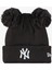 New York Yankees Double Pom Kadın Kahverengi Bere.- 1