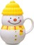 Sarı Seramik Kardan Adam Mug 300ML Desenli Kupa Yeni Yıl Yılbaşı Teması 2