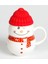 Kırmızı Seramik Kardan Adam Mug 300ML Desenli Kupa Yeni Yıl Yılbaşı Teması 1
