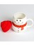 Kırmızı Seramik Kardan Adam Mug 300ML Desenli Kupa Yeni Yıl Yılbaşı Teması 2