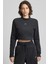 Sportswear Phoenix Plush Kadın Crop Slim Fit Kesim Siyah Sweatshrit 2