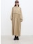 Oversıze Büzgülü Elbise Camel 3