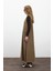Fitilli Kadife Jile Elbise Camel 5