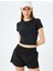 Slim Fit Kısa Kollu Bisiklet Yaka Crop Spor Tişört 3