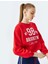 Kolej Baskılı Bisiklet Yaka Crop Sweatshirt 2
