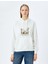 Kapüşonlu Kanguru Cepli Slogan Baskılı Uzun Kollu Sweatshirt 3