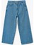 Yüksek Bel Düğmeli Cepli Geniş Paça Denim Pantolon - Crop Wide Leg Jeans 1