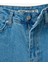 Yüksek Bel Düğmeli Cepli Geniş Paça Denim Pantolon - Crop Wide Leg Jeans 4