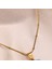Çelik Kadın Kolye, Gold Renk Harf Kolye, Mini Boncuk Detaylı, NO:97A 2