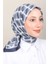Soft Pamuk Eşarp 4129-8 Lacivert Beyaz 1