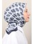 Soft Pamuk Eşarp 4129-8 Lacivert Beyaz 2