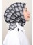 Soft Pamuk Eşarp 4129-11 Beyaz Siyah 2