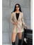 Suni Deri Blazer Ceket - Krem 1