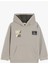 Pamuklu Kapşonlu Uzun Kollu Slogan Baskılı Oversize Sweatshirt 1