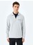 Slogan Işlemeli Pamuk Karışımlı Dikiş Detaylı Yarım Fermuarlı Sweatshirt 3