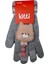 Spteks Kitti 4-8 Yaş Kız Çocuk Gri Renk Kedi Maskot Figürlü Örme Eldiven 2