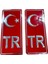 Tr Kırmızı Plaka Yapıştırma Sticker 2 Adet 1