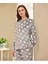 Aydoğan Kadın Uzun Kollu Wellsoft Peluş Pijama Takımı Yıldız Desenli Gri 2