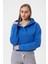 V Yaka Kapüşonlu Uzun Kollu Crop Fit Kadın Sweatshirt Hoodie 2