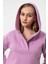 V Yaka Kapüşonlu Uzun Kollu Crop Fit Kadın Sweatshirt Hoodie 4