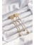 Mulvxxmd XDN02 Çelik Özel Seri Altın Renk Sallantılı Düğüm Model Papatya Küpe (Mulvix) 2