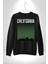 California Erkek Kadın Unisex Dijital Baskılı Siyah Sweatshirt 5