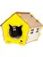 Patihomes Xl Kedi Evi Pencereli- Kedi Kulübesi Sarı 2