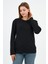 Bisiklet Yaka Basic Likralı Sweatshırt (WK25512WN) 3