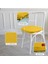 2'li Standartfit Oval Sandalye Minderi Fermuarlı Yıkanabilir Kılıf Bağcıklı Su ve Yağ Itici 42 x 42 x 5 Sarı 5