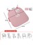 2'li Standartfit Oval Sandalye Minderi Fermuarlı Yıkanabilir Kılıf Bağcıklı Su ve Yağ Itici 42 x 42 x 5 Pembe 2